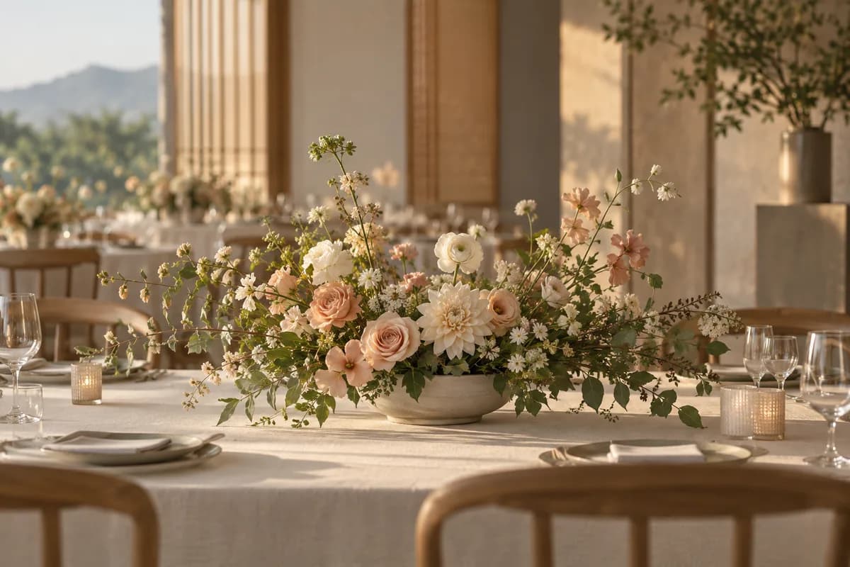 Seasonal flowers, with room to breathe.